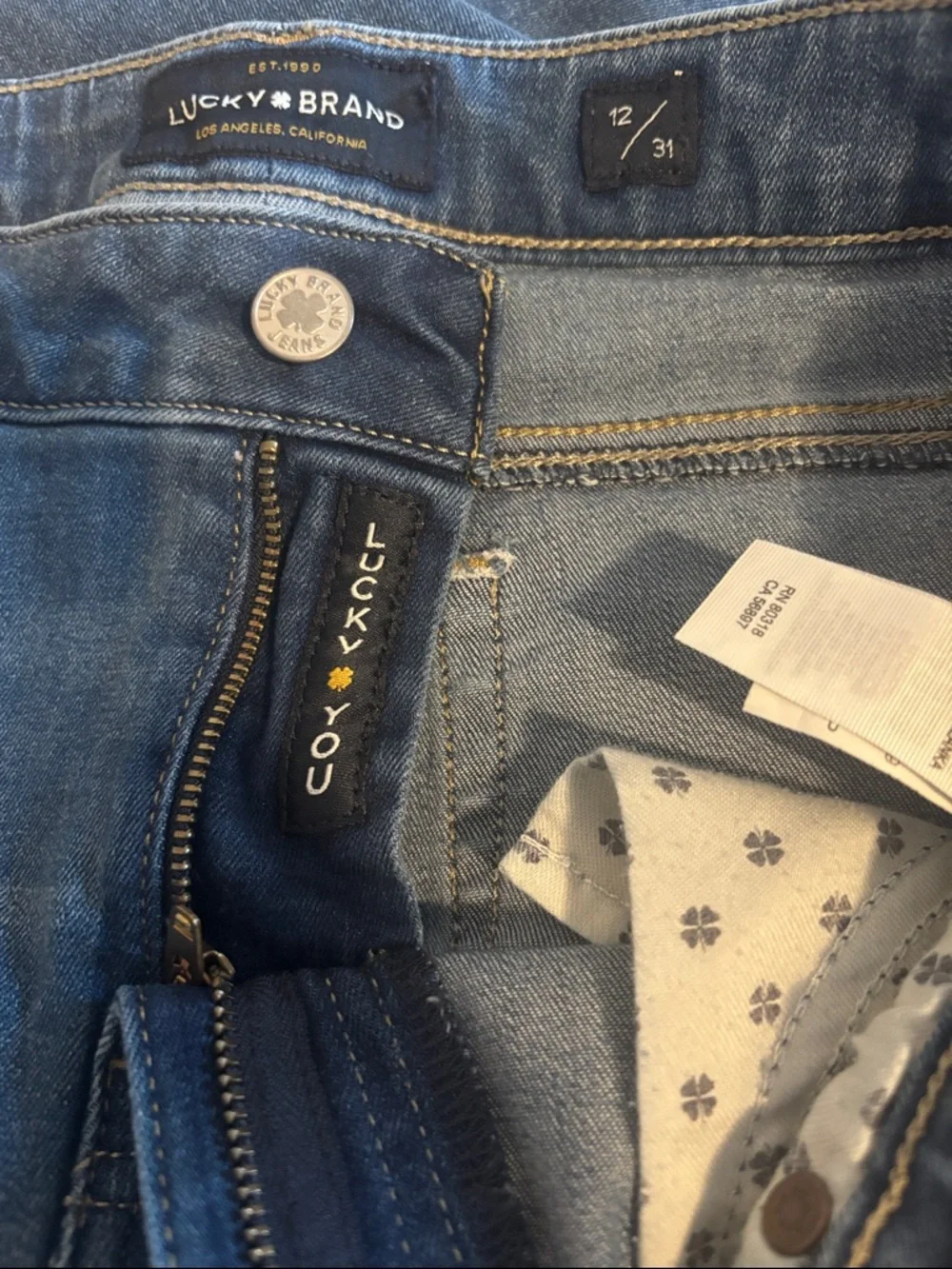 Lucky Brand Light Blue Denim Jeans with Leather Patch